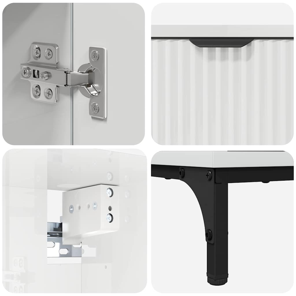 Ensemble de mobilier de salle de bain avec porte Blanc brillant - XIOS