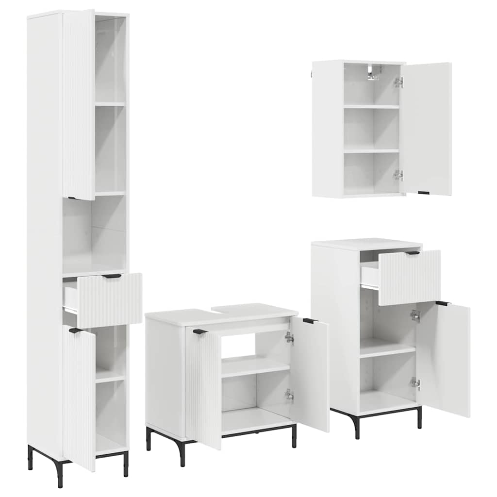 Ensemble de mobilier de salle de bain avec porte Blanc brillant - XIOS