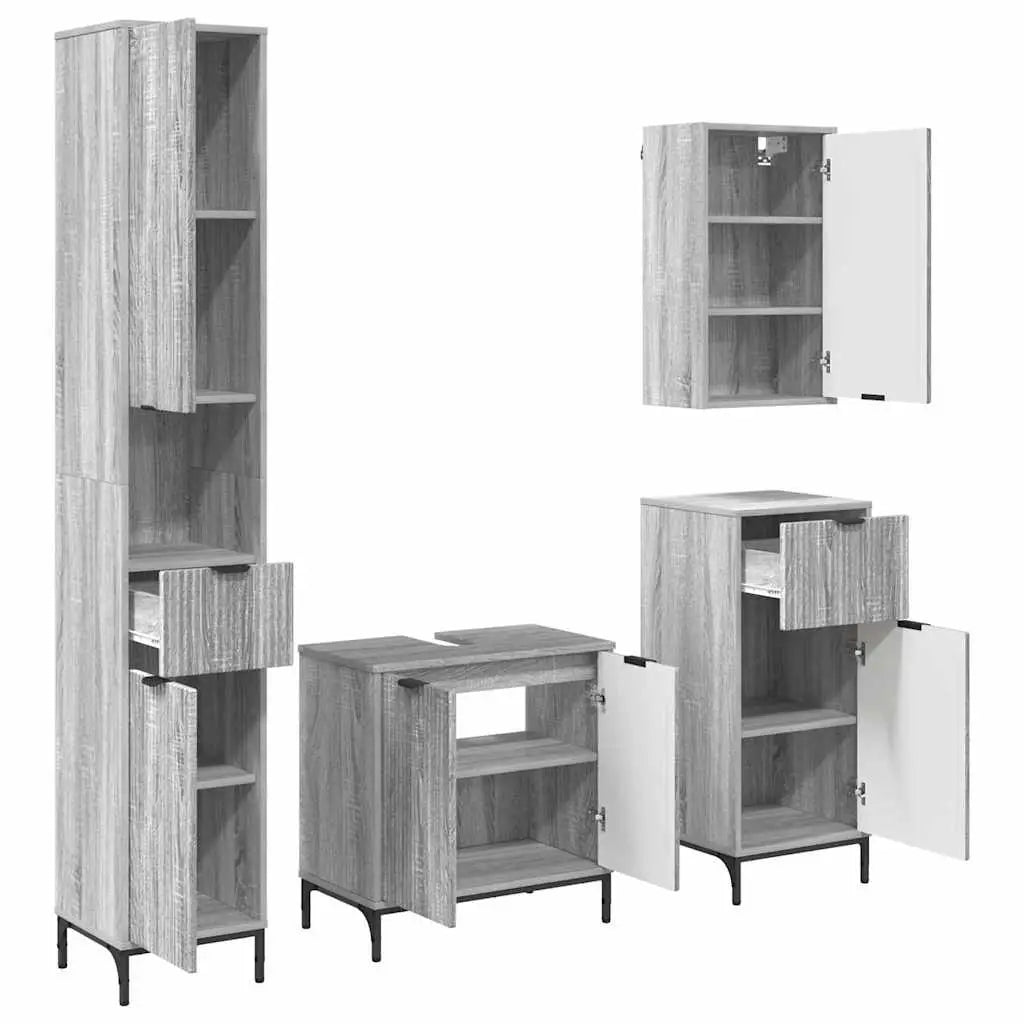 Ensemble de mobilier de salle de bain 4 pc Sonoma gris - XIOS