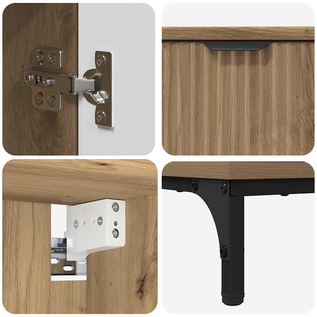 Ensemble de mobilier de salle de bain 4 pc Chêne artisanal - XIOS