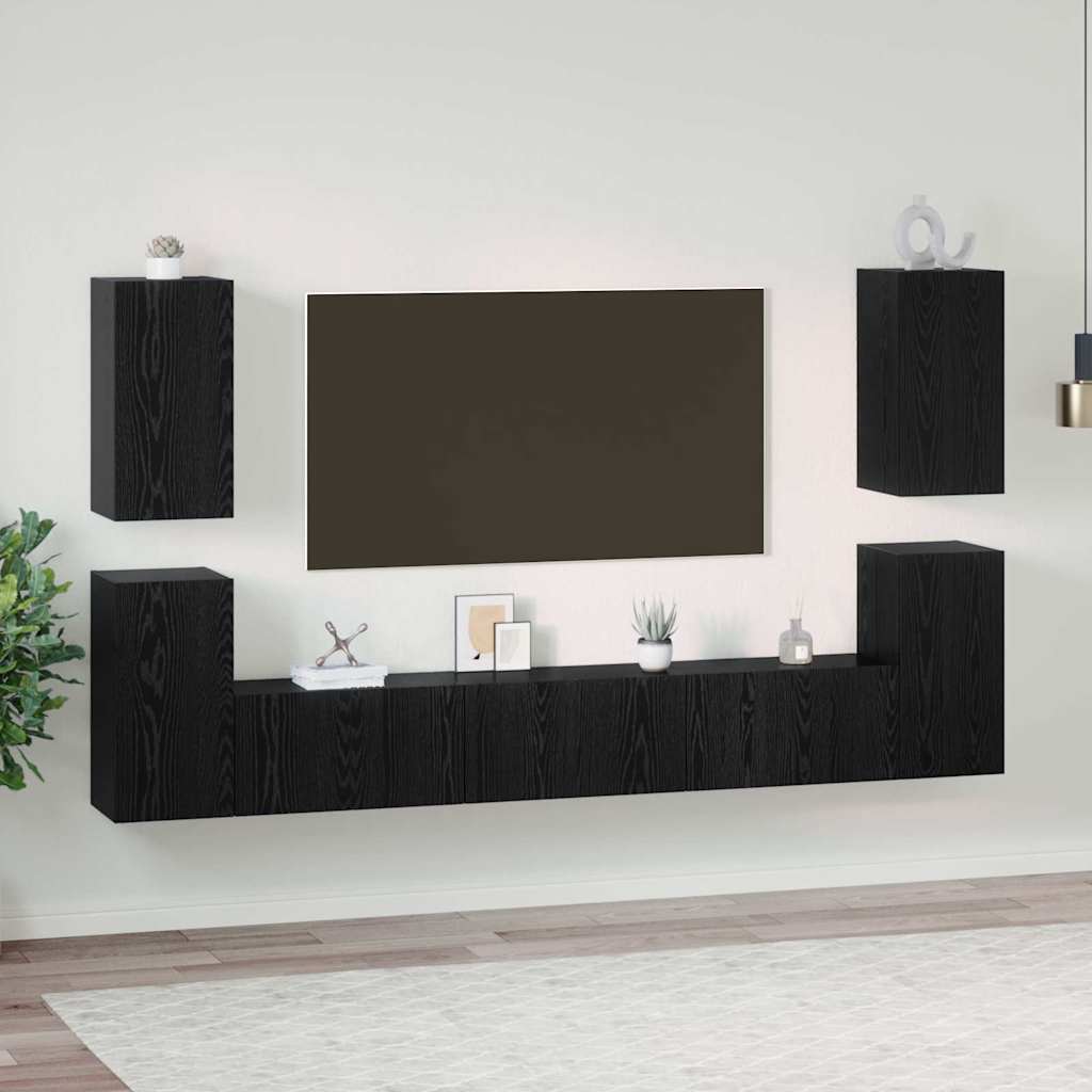 Ensemble meuble TV 7 pcs Chêne noir 60 x 30 x 30 cm - XIOS