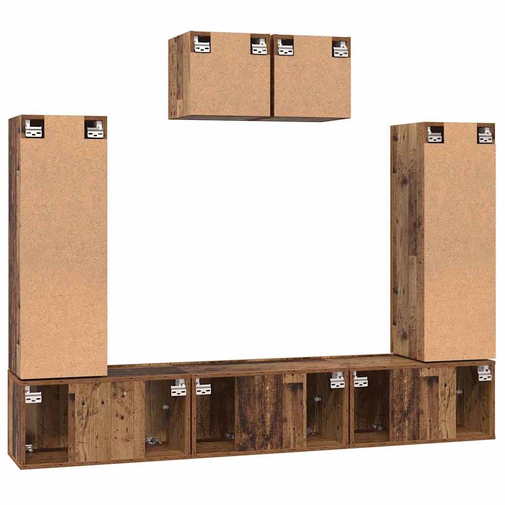 Ensemble meuble TV 7 pcs Bois Ancien Bois d'ingénierie - XIOS