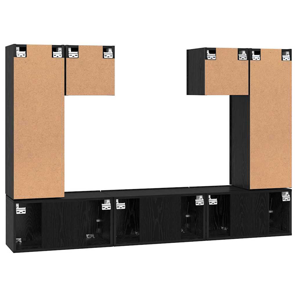 Ensemble meuble TV 7 pcs Chêne noir Bois d'ingénierie - XIOS