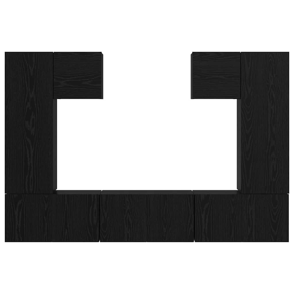 Ensemble meuble TV 7 pcs Chêne noir Bois d'ingénierie - XIOS