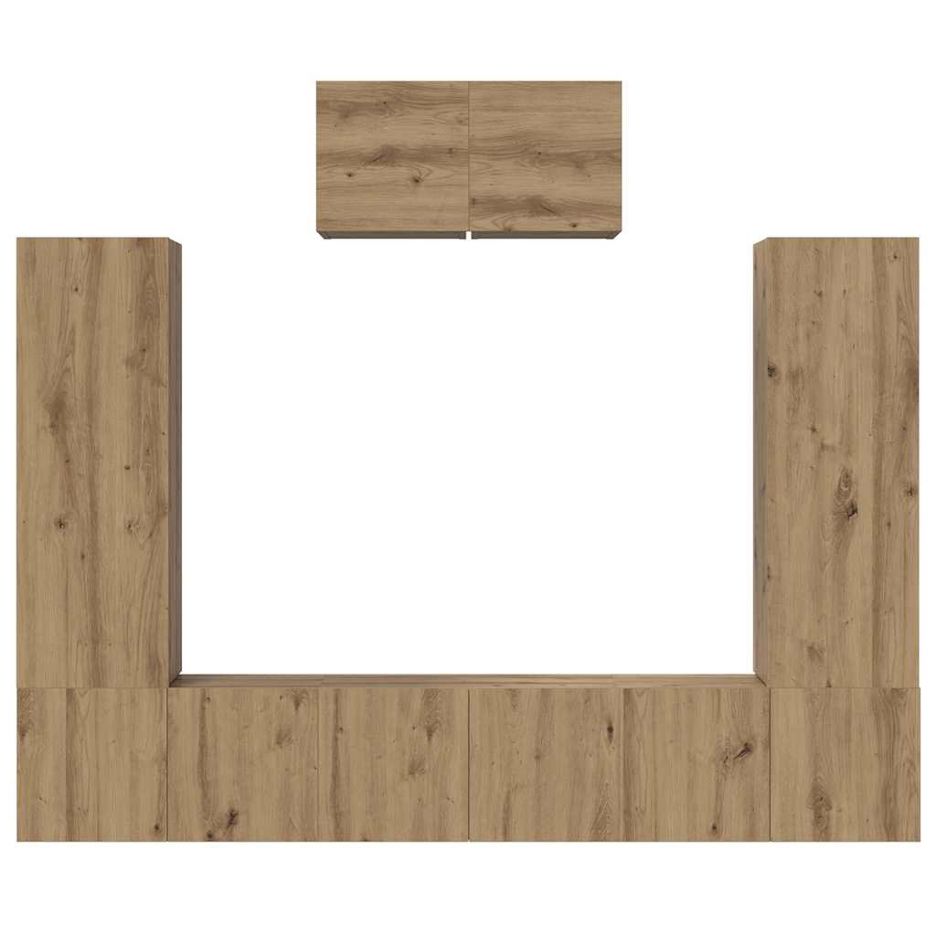 Ensemble meuble TV 7 pc Chêne artisanal Bois d'ingénierie