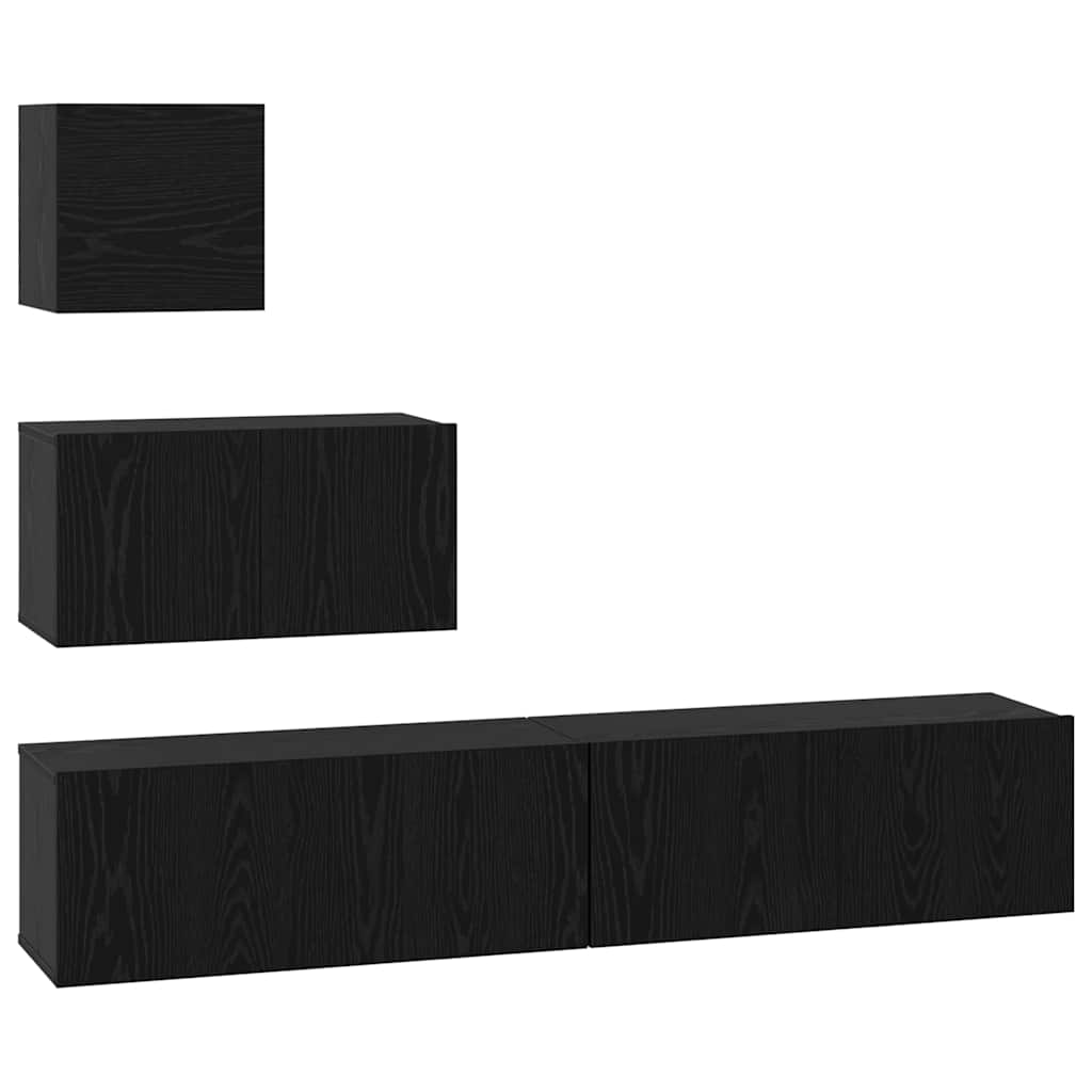 Meuble TV mural 4 pcs Chêne noir 80 x 30 x 30.5 cm - XIOS