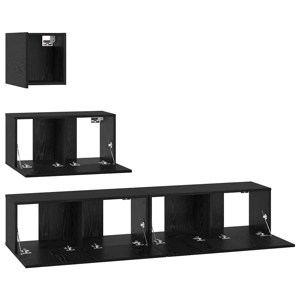 Meuble TV mural 4 pcs Chêne noir 80 x 30 x 30.5 cm - XIOS