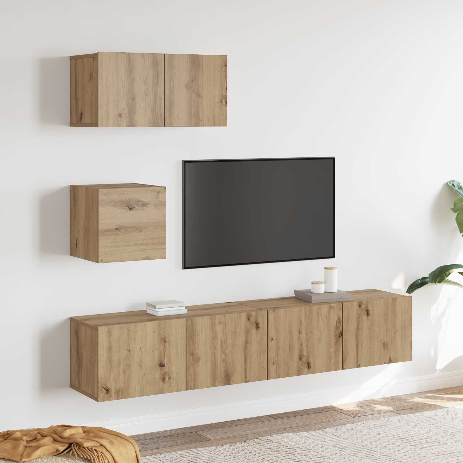 Ensemble meuble TV 3 pcs Chêne artisanal Bois d'ingénierie - XIOS