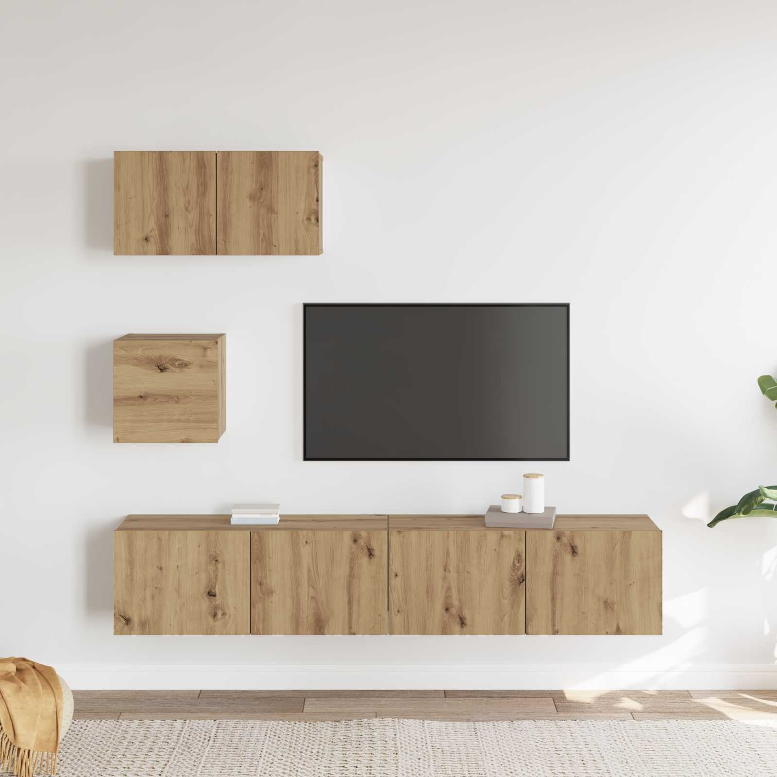 Ensemble meuble TV 3 pcs Chêne artisanal Bois d'ingénierie - XIOS