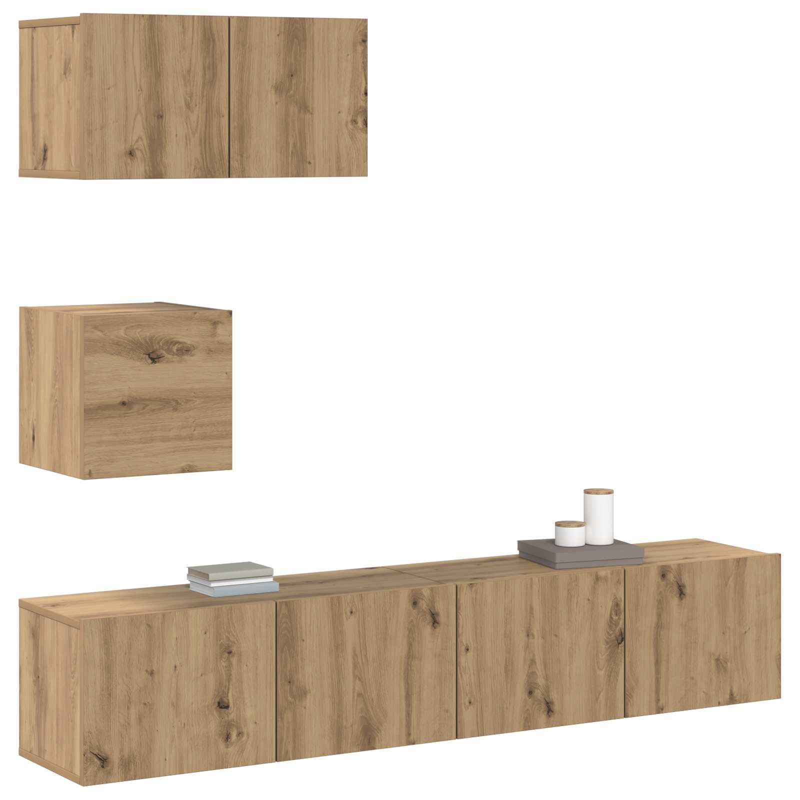 Ensemble meuble TV 3 pcs Chêne artisanal Bois d'ingénierie - XIOS