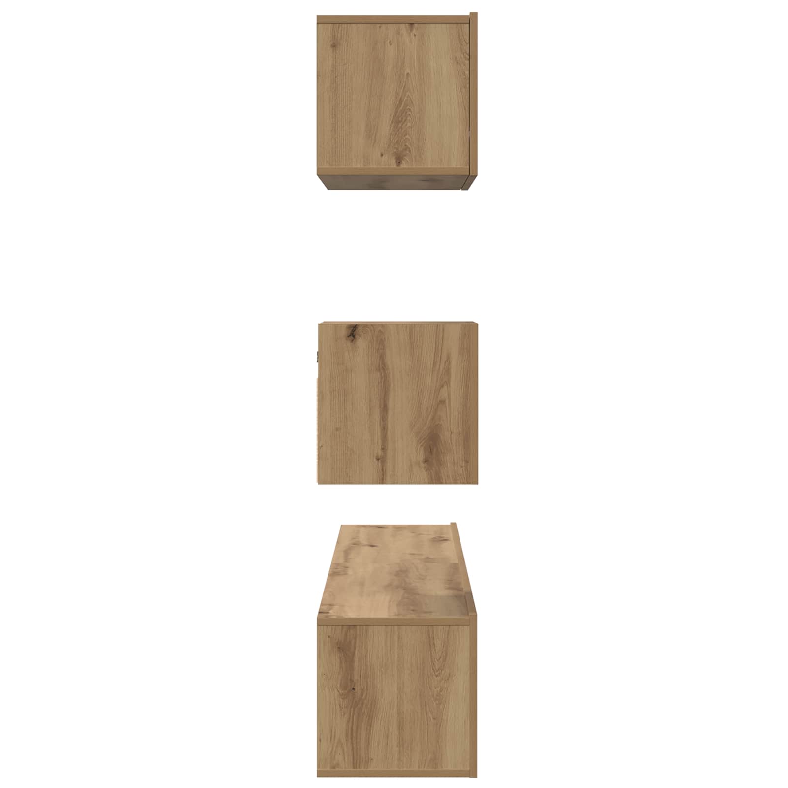 Ensemble meuble TV 3 pc Chêne artisanal Bois d'ingénierie