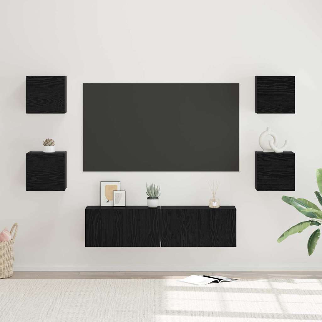 Ensemble meuble TV 6 pcs Chêne noir Bois d'ingénierie - XIOS