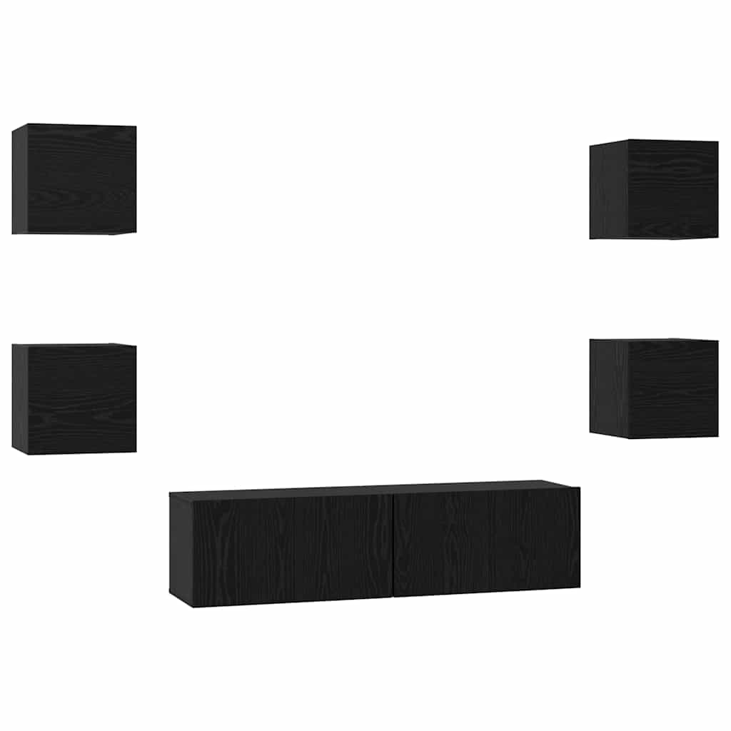 Ensemble meuble TV 6 pcs Chêne noir Bois d'ingénierie - XIOS
