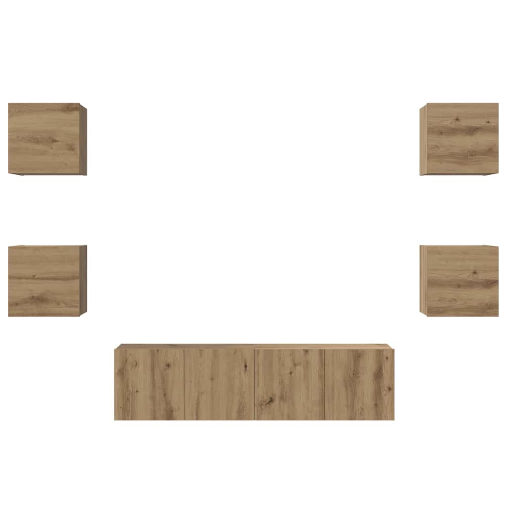 Ensemble meuble TV 6 pcs Chêne artisanal Bois d'ingénierie - XIOS