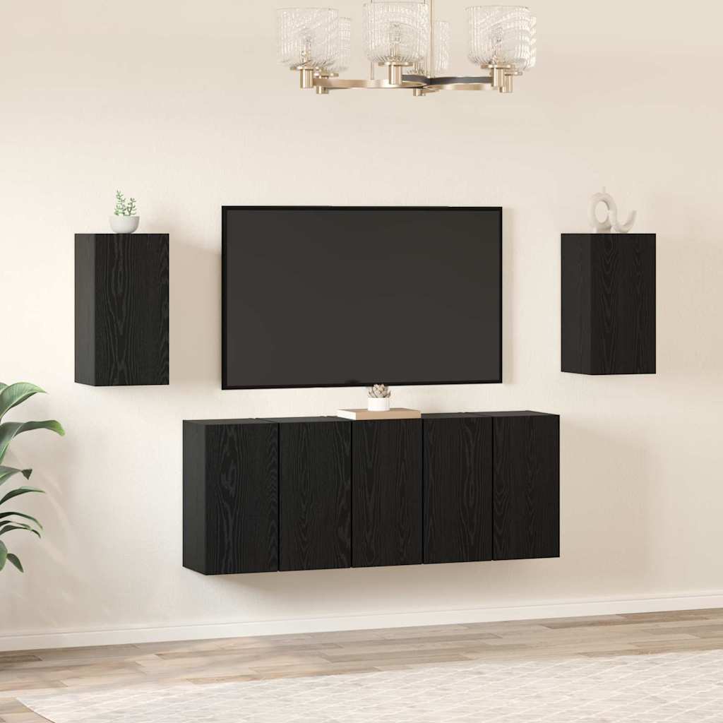 Ensemble meuble TV 7 pcs Chêne noir 30.5 x 30 x 60 cm - XIOS