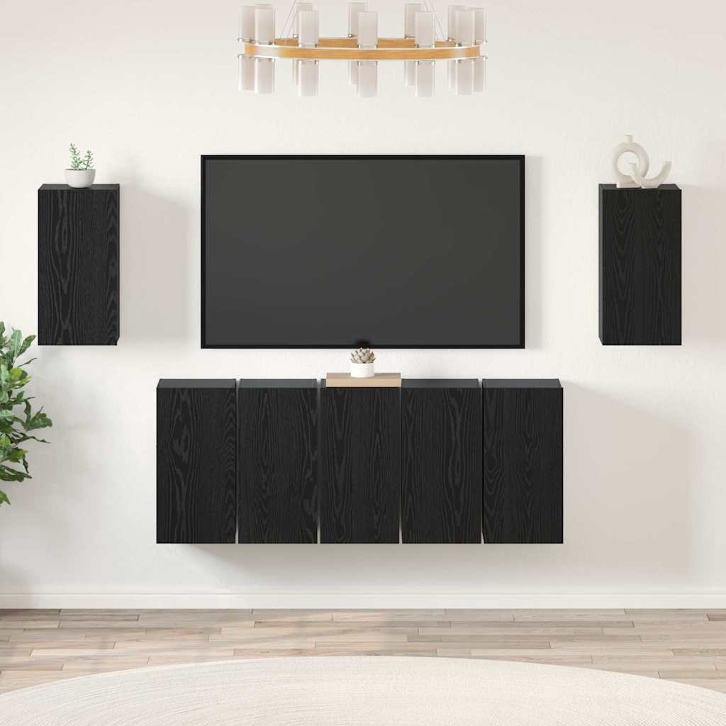 Ensemble meuble TV 7 pcs Chêne noir 30.5 x 30 x 60 cm - XIOS