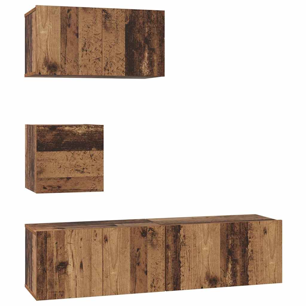 Ensemble meuble TV 4 pcs Bois ancien 60 x 30 x 30 cm - XIOS