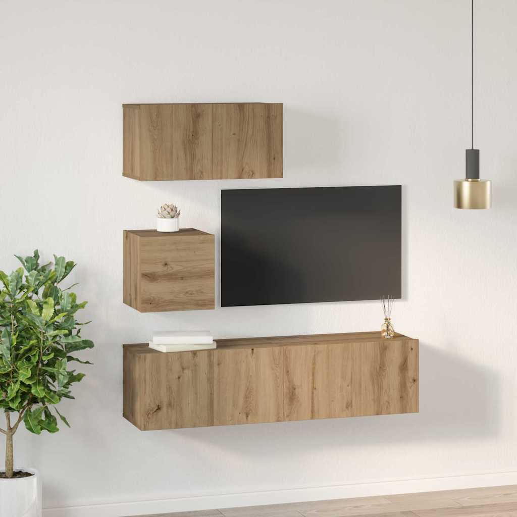 Ensemble meuble TV 4 pcs chêne artisanal 60 x 30 x 30 cm - XIOS