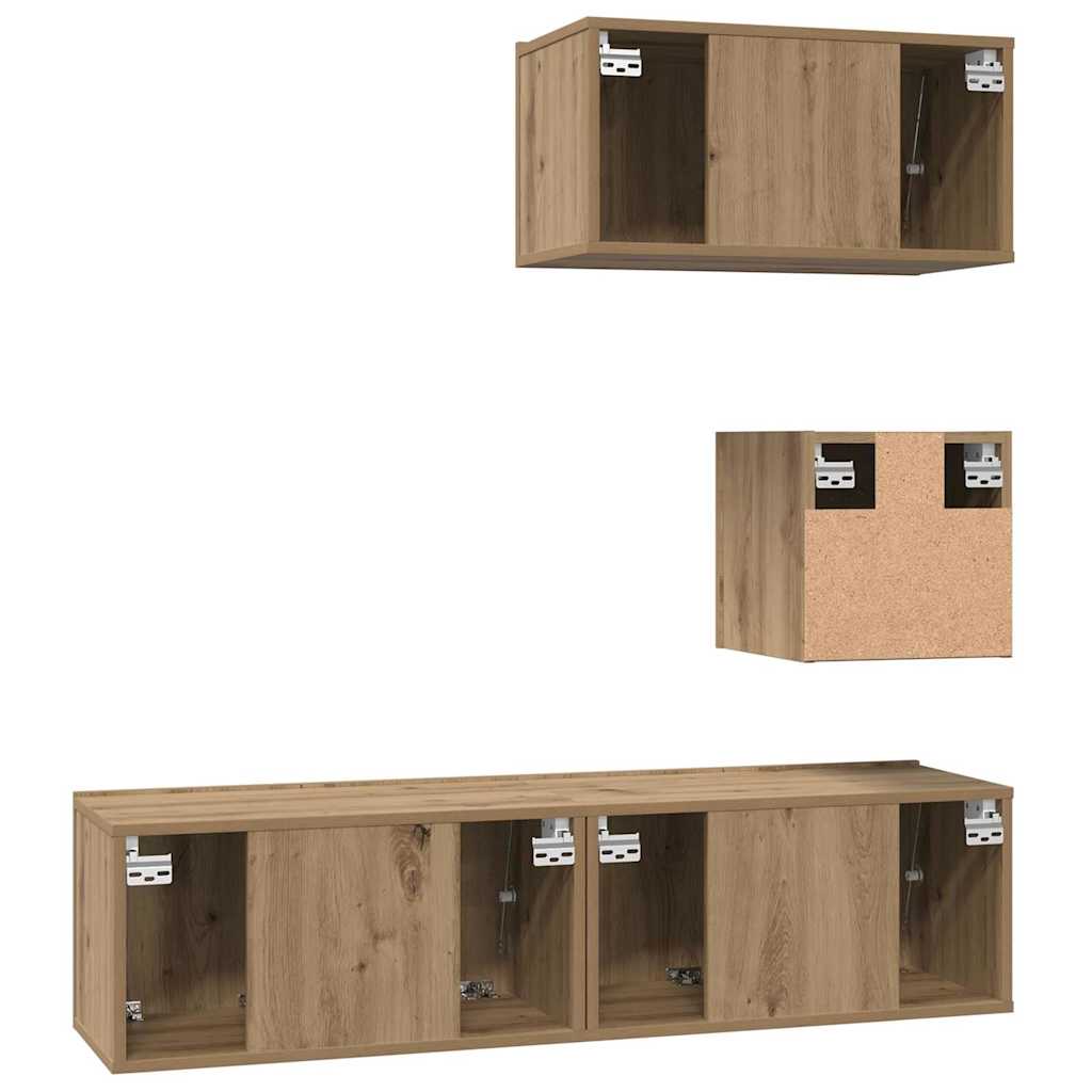 Ensemble meuble TV 4 pcs chêne artisanal 60 x 30 x 30 cm - XIOS