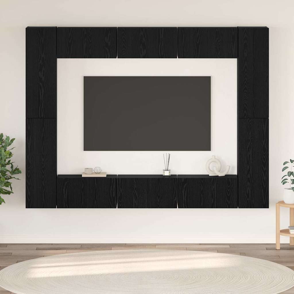 Ensemble meuble TV 10 pcs Chêne noir Moyen 30,5 x 30 x 90 cm - XIOS