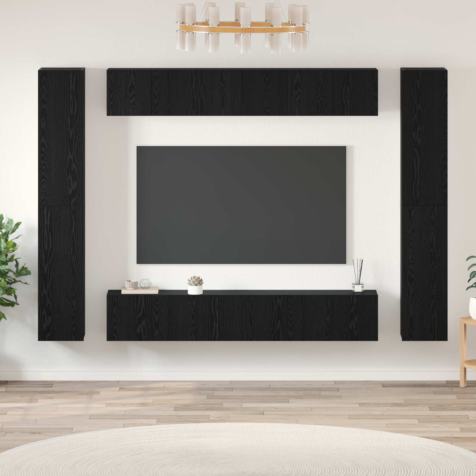 Ensemble meuble TV 10 pcs Chêne noir Bois d'ingénierie - XIOS