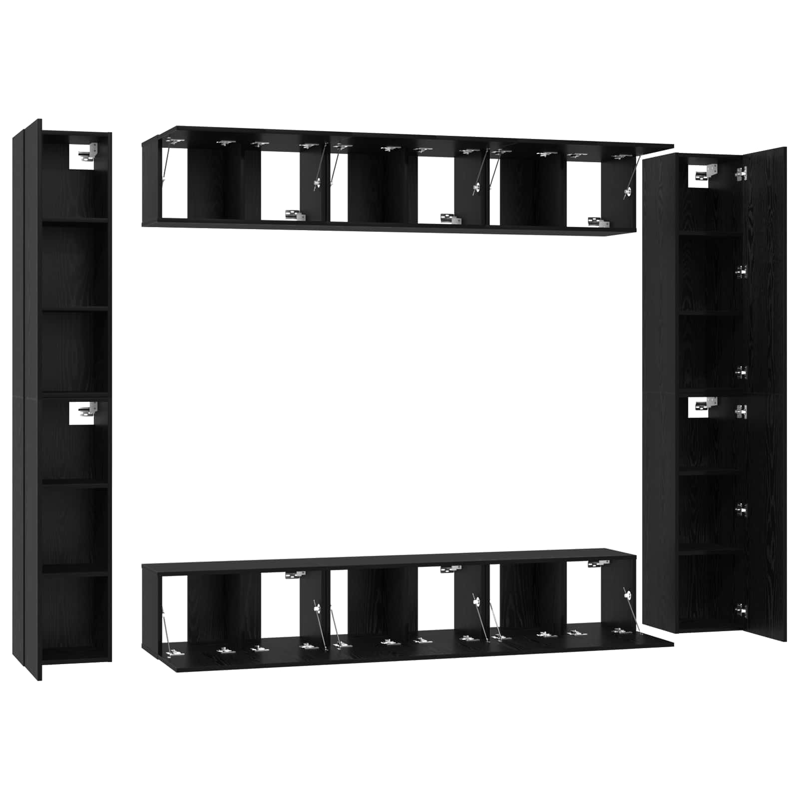 Ensemble meuble TV 10 pcs Chêne noir Bois d'ingénierie - XIOS