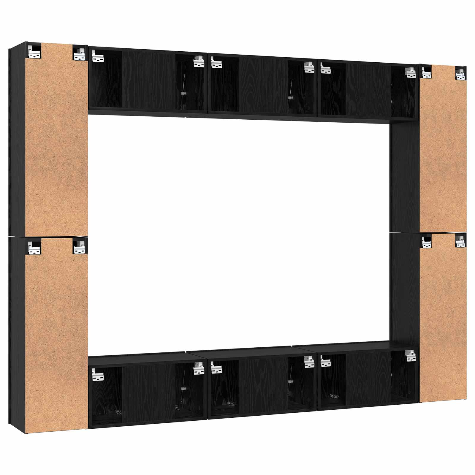Ensemble meuble TV 10 pcs Chêne noir Bois d'ingénierie - XIOS