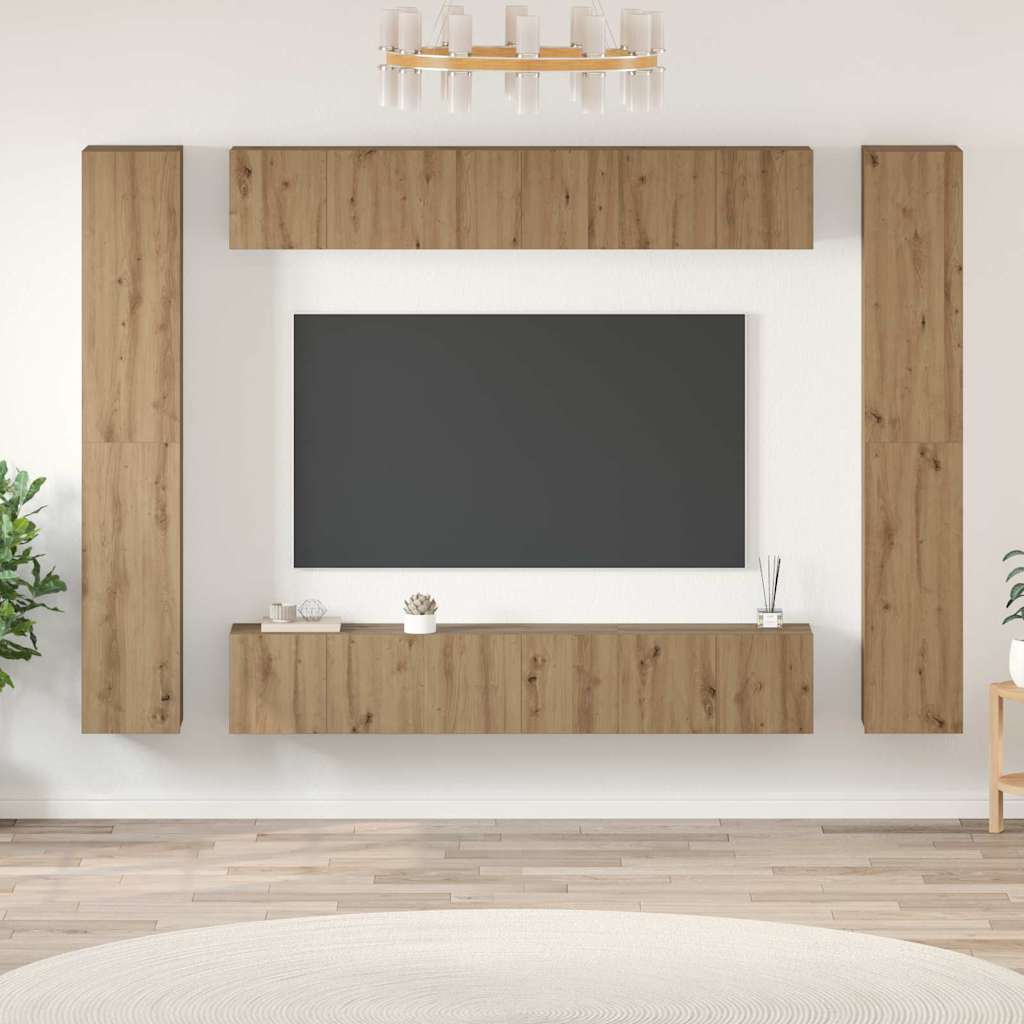 Ensemble meuble TV 10 pcs chêne artisanal 30,5 x 30 x 90 cm - XIOS