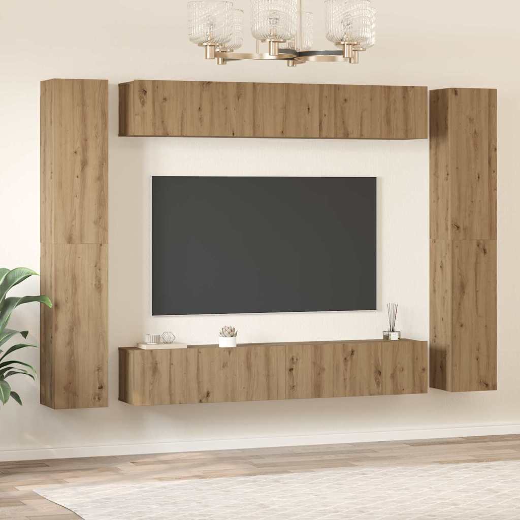 Ensemble meuble TV 10 pcs chêne artisanal 30,5 x 30 x 90 cm - XIOS