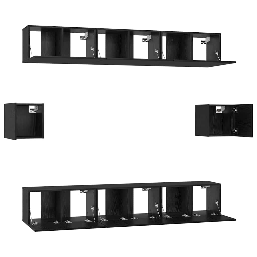 Ensemble meuble TV 8 pcs Chêne noir Bois d'ingénierie - XIOS