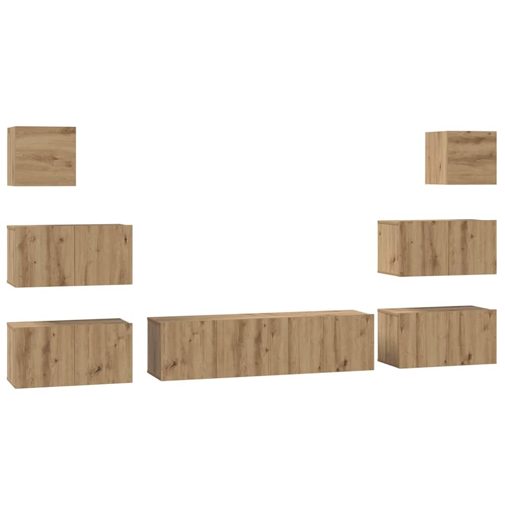 Ensemble meuble TV 8 pc Chêne artisanal Bois d'ingénierie