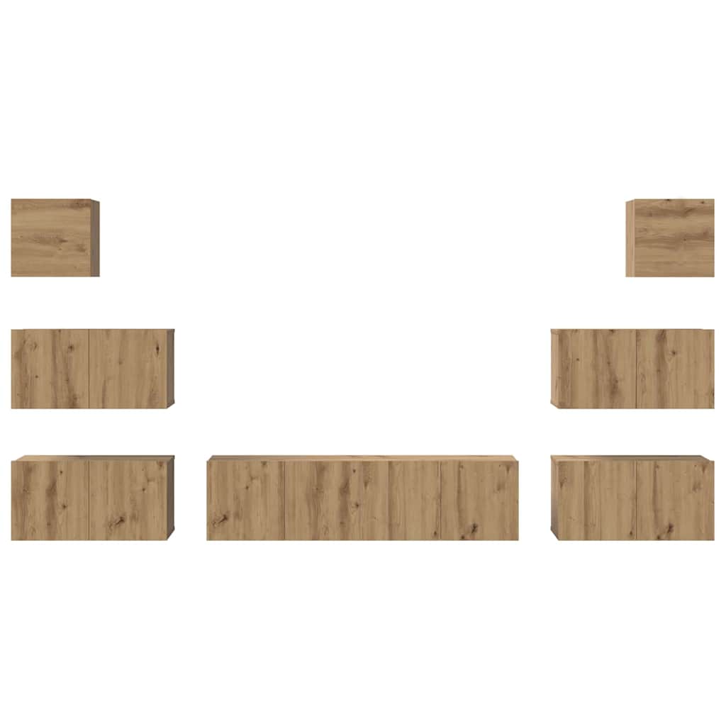 Ensemble meuble TV 8 pc Chêne artisanal Bois d'ingénierie