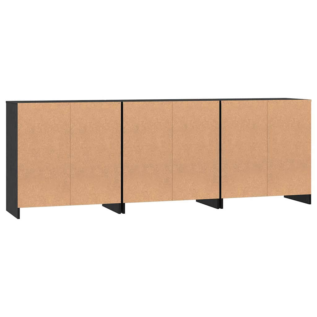 Buffet 3 pcs Chêne noir 70 x 41 x 75 cm Bois d'ingénierie - XIOS