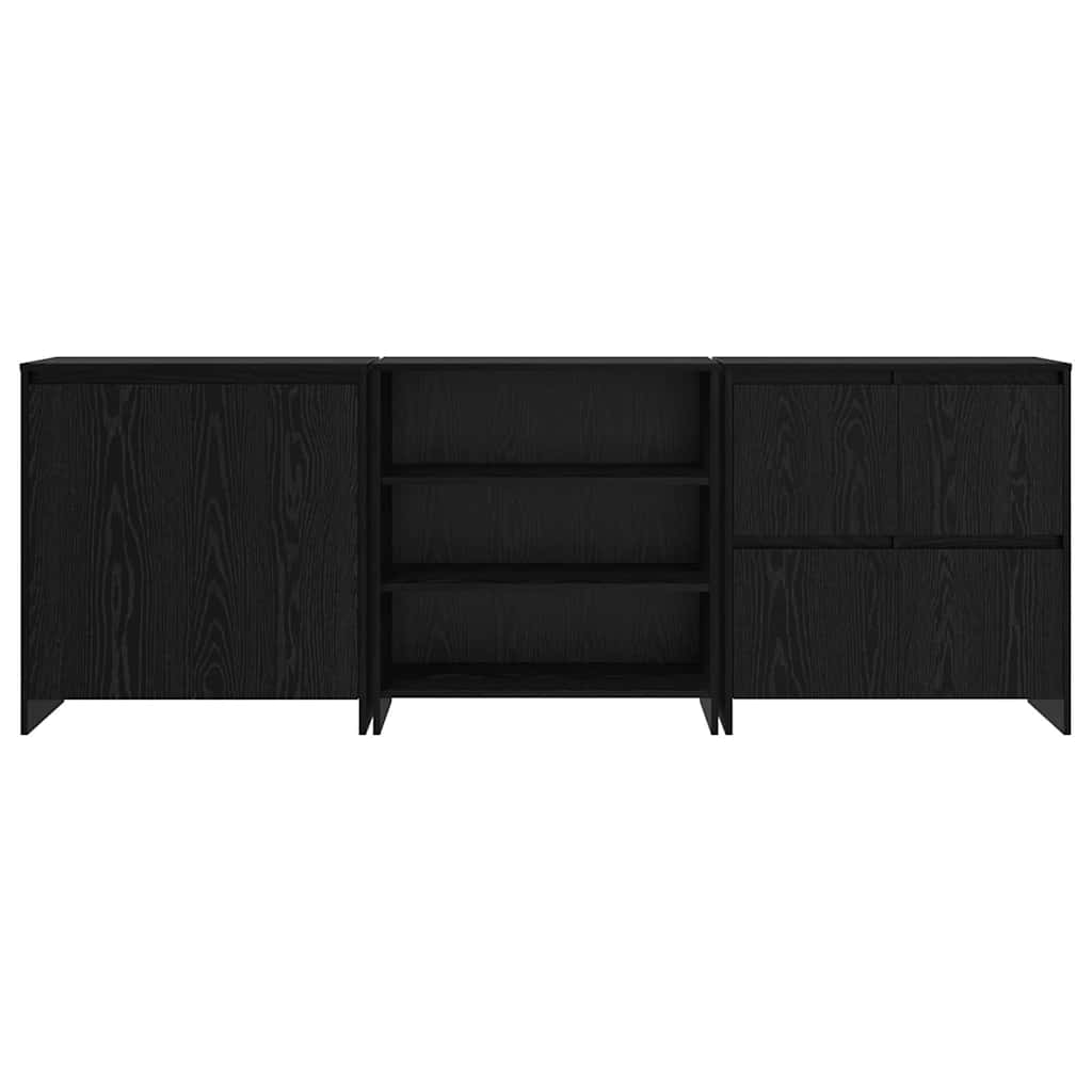 Buffet 3 pcs Chêne noir 70 x 41 x 75 cm Bois d'ingénierie - XIOS