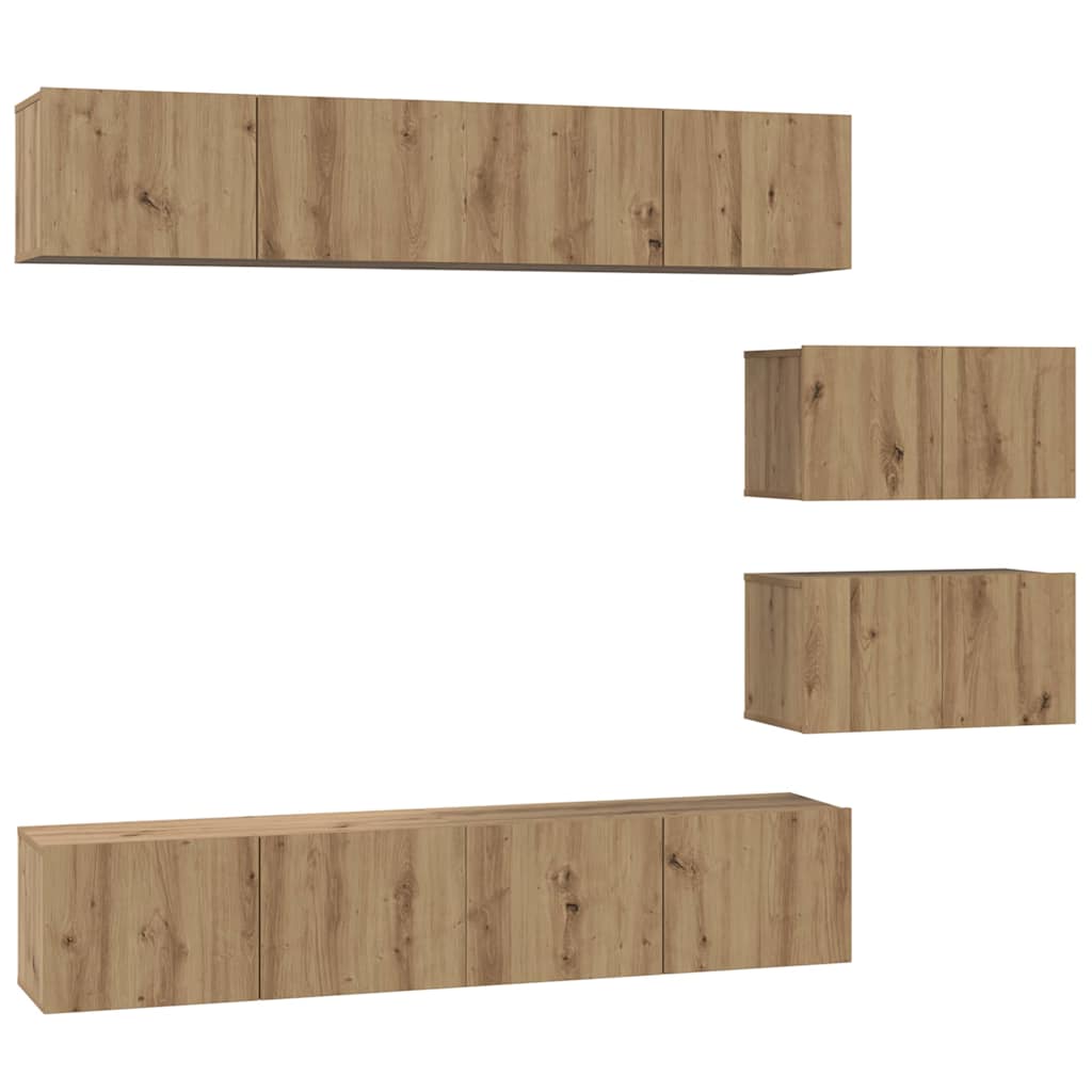 Ensemble meuble TV 6 pcs Chêne artisanal Bois d'ingénierie - XIOS