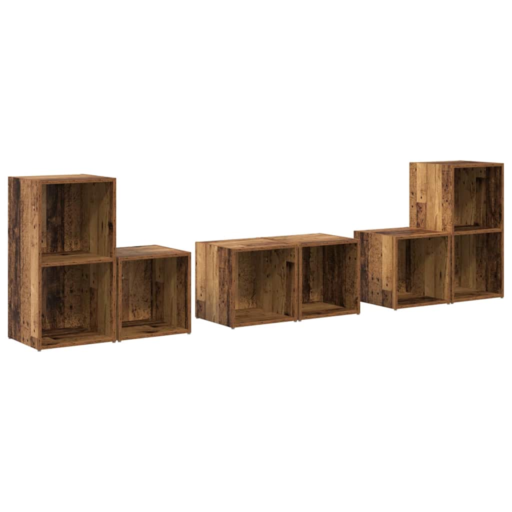 Ensemble de meubles TV 6 pcs Bois Ancien 37 x 35 x 72 cm - XIOS