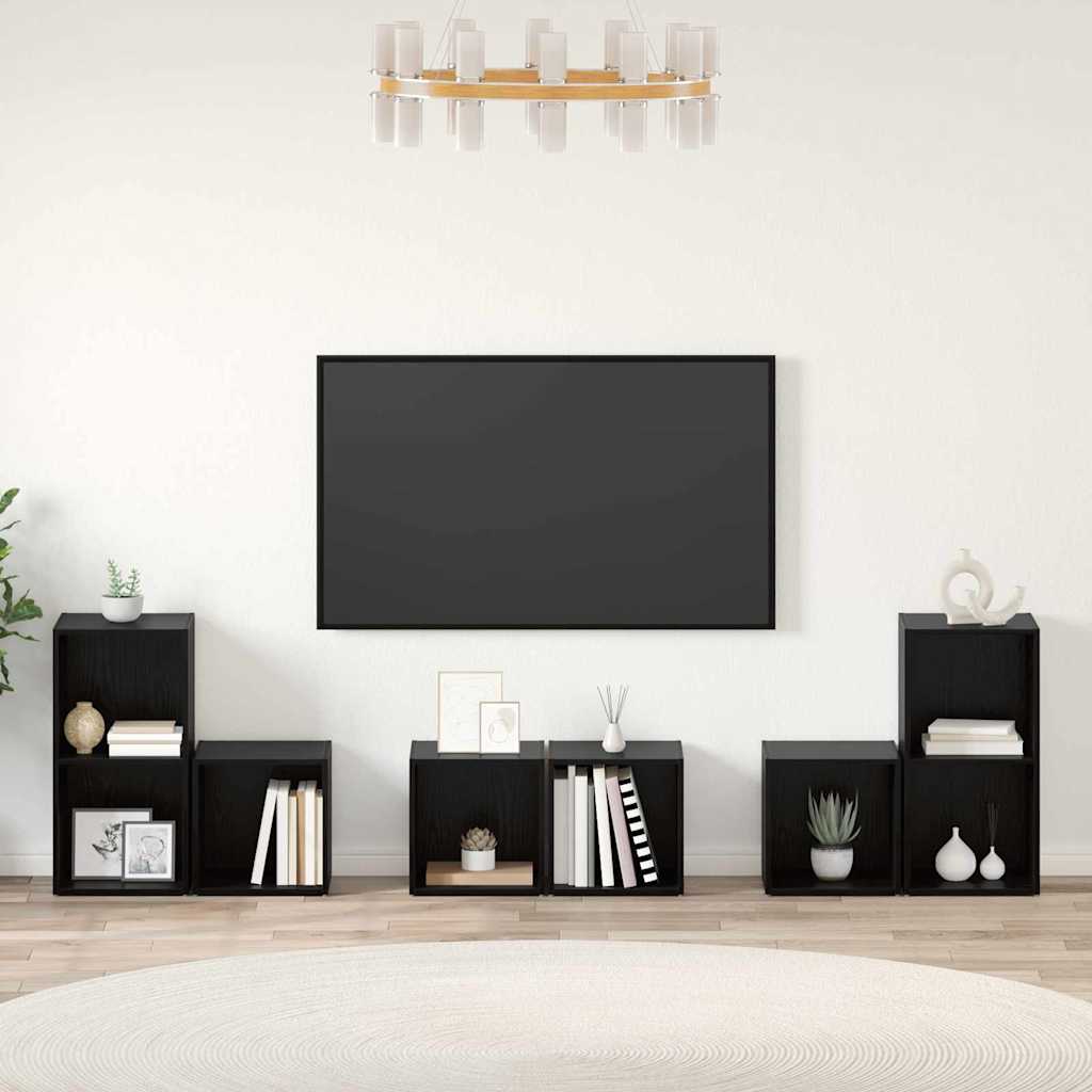 Ensemble de meubles TV 6 pcs Chêne noir 37 x 35 x 72 cm - XIOS