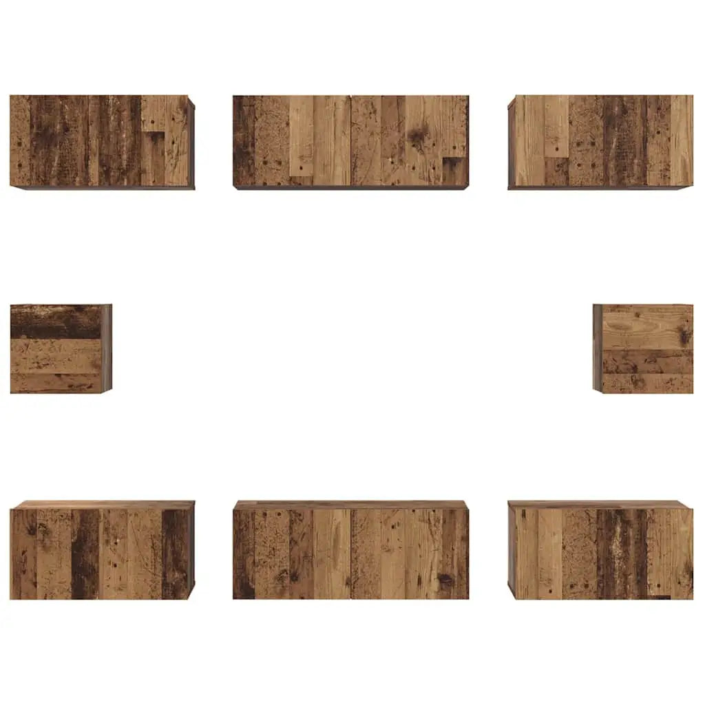 Ensemble meuble TV 8 pc Bois Ancien Bois d’ingénierie - XIOS