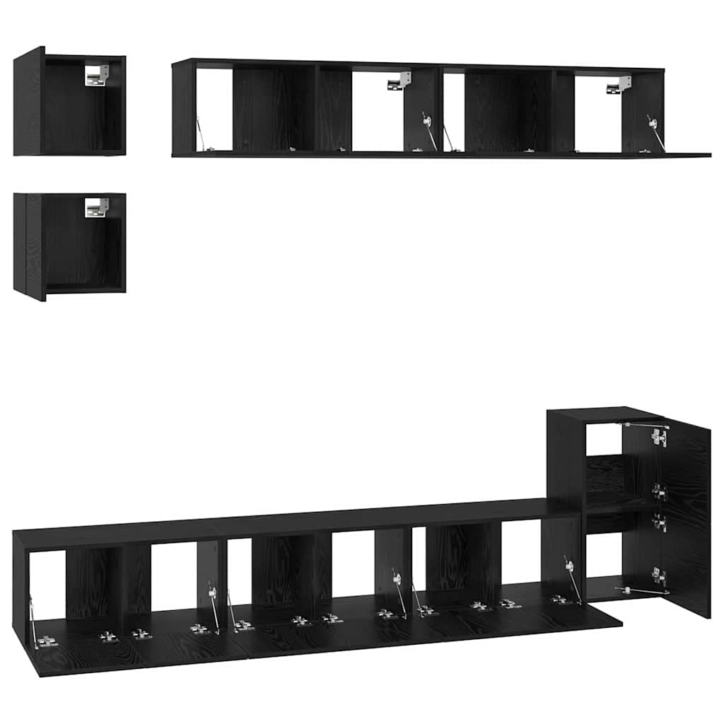 Ensemble meuble TV 8 pcs Chêne noir Bois d'ingénierie - XIOS