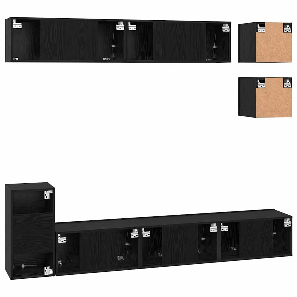 Ensemble meuble TV 8 pcs Chêne noir Bois d'ingénierie - XIOS