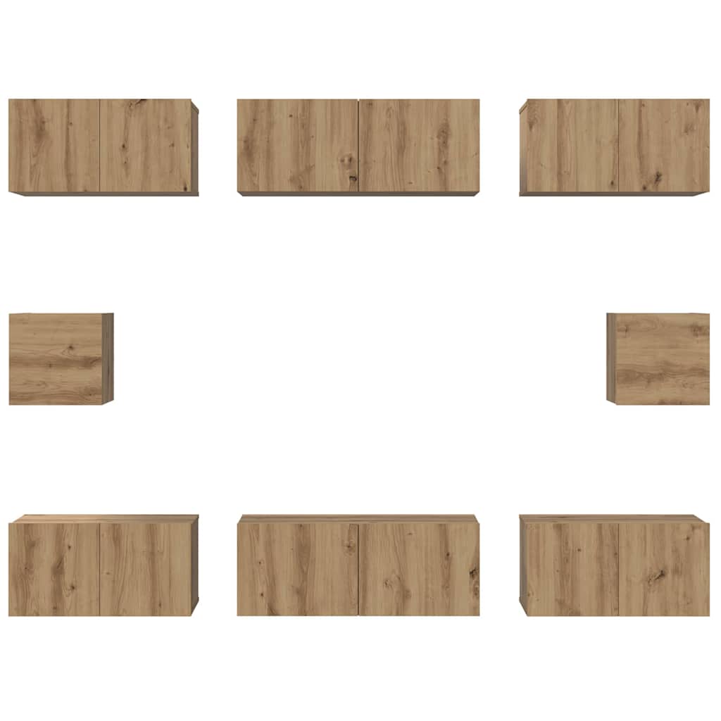 Ensemble meuble TV 8 pcs Chêne artisanal Bois d'ingénierie - XIOS