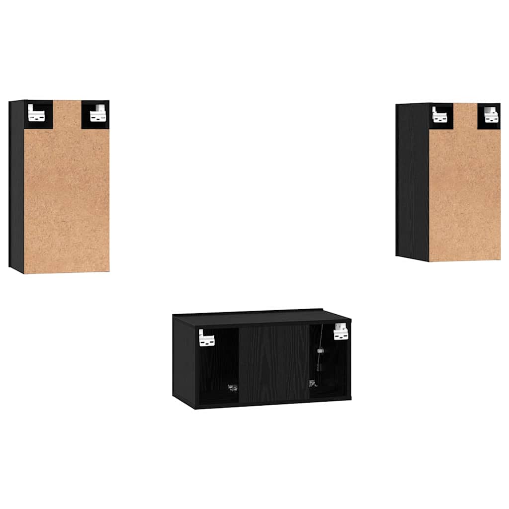 Ensemble meuble TV 3 pcs Chêne noir 60 x 30 x 30 cm - XIOS