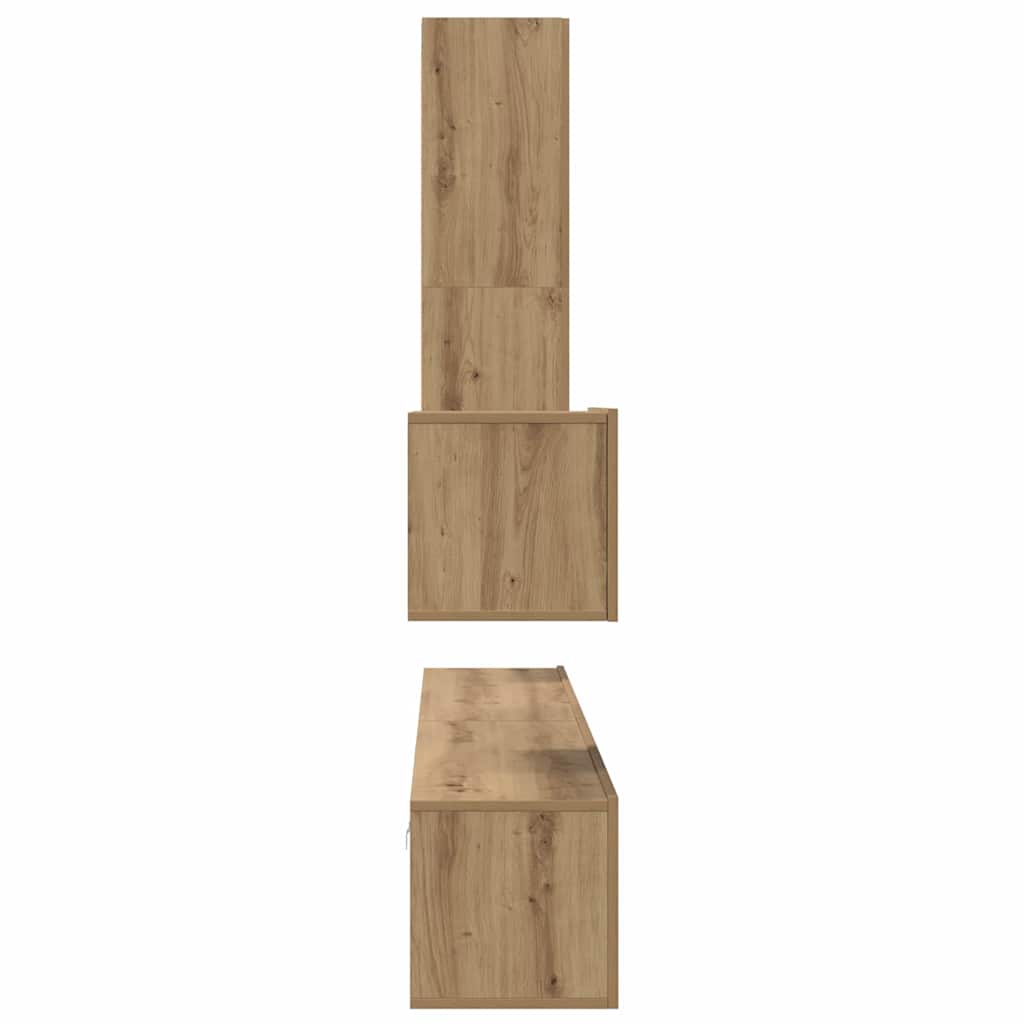 Meuble TV mural 4 pcs Chêne artisanal Bois d'ingénierie - XIOS
