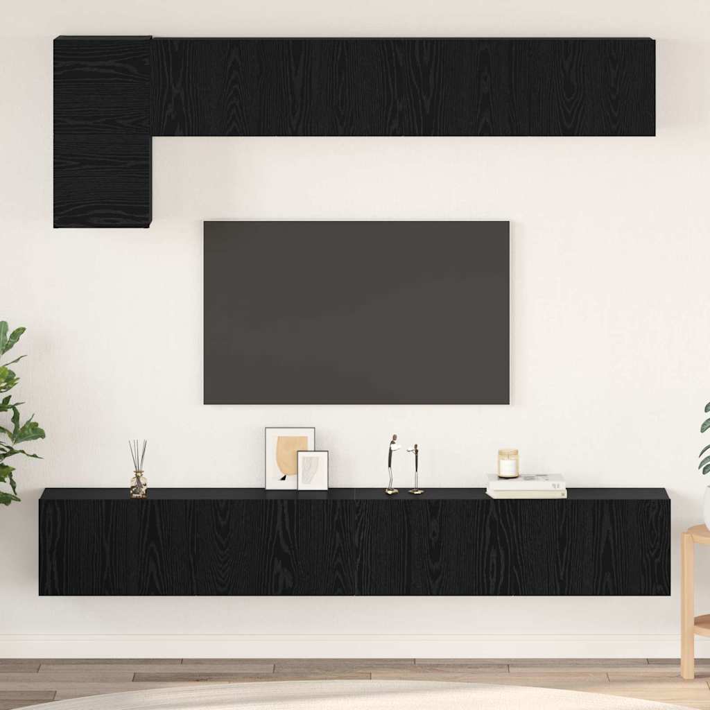 Ensemble meuble TV 5 pcs Chêne noir Bois d'ingénierie - XIOS