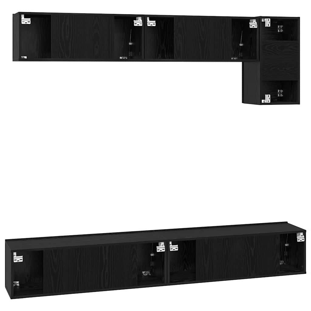 Ensemble meuble TV 5 pcs Chêne noir Bois d'ingénierie - XIOS