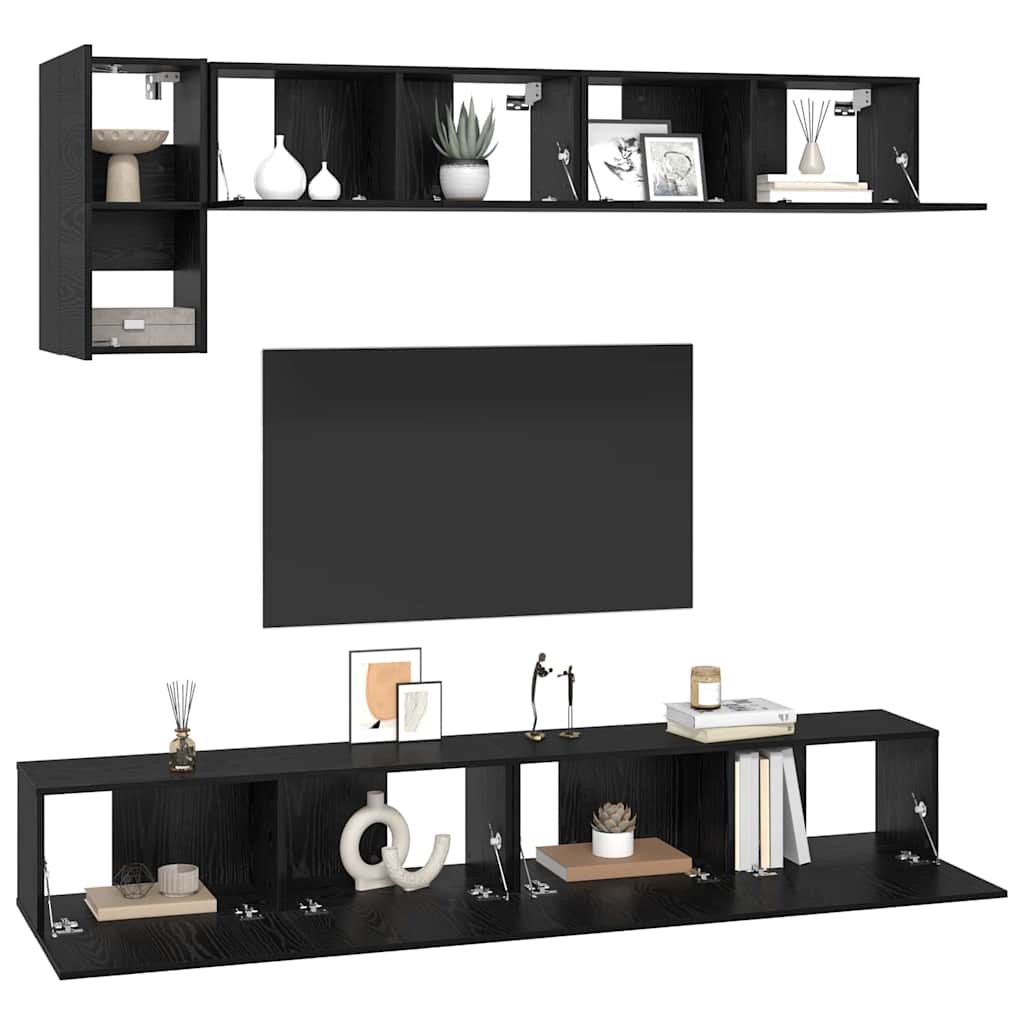 Ensemble meuble TV 5 pcs Chêne noir Bois d'ingénierie - XIOS