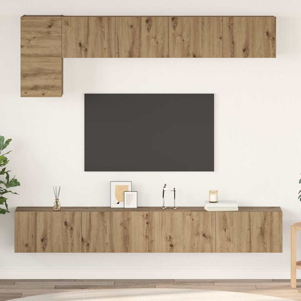 Ensemble meuble TV 5 pcs Chêne artisanal Bois d'ingénierie - XIOS