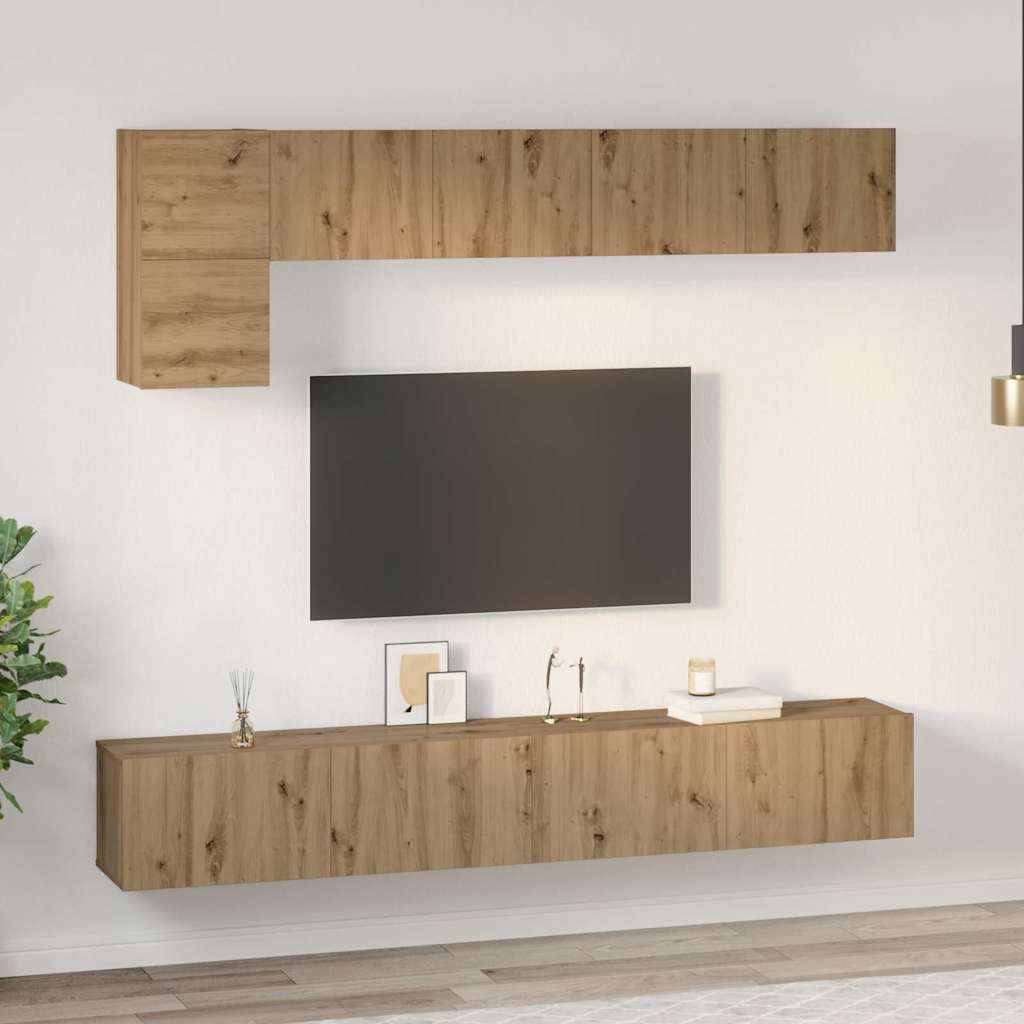 Ensemble meuble TV 5 pcs Chêne artisanal Bois d'ingénierie - XIOS