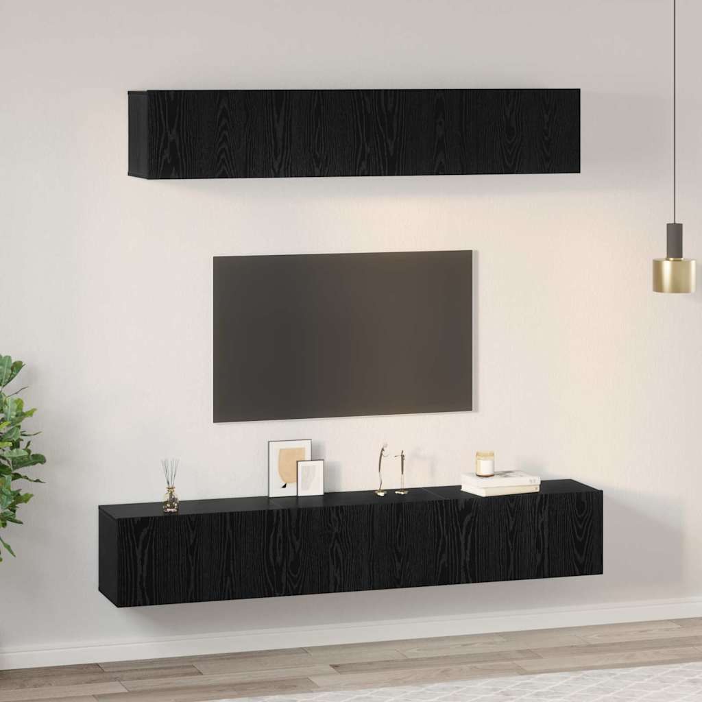 Ensemble meuble TV 5 pcs Chêne noir Bois d'ingénierie - XIOS
