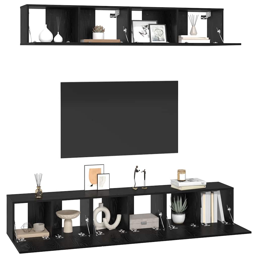 Ensemble meuble TV 5 pcs Chêne noir Bois d'ingénierie - XIOS